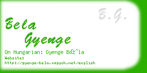 bela gyenge business card